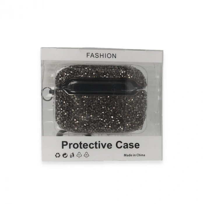 Airpods 3 (3.nesil) Mira Taşlı Kılıf - Siyah