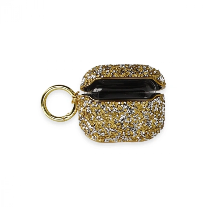 Airpods Pro (1.nesil) Mira Taşlı Kılıf - Gold