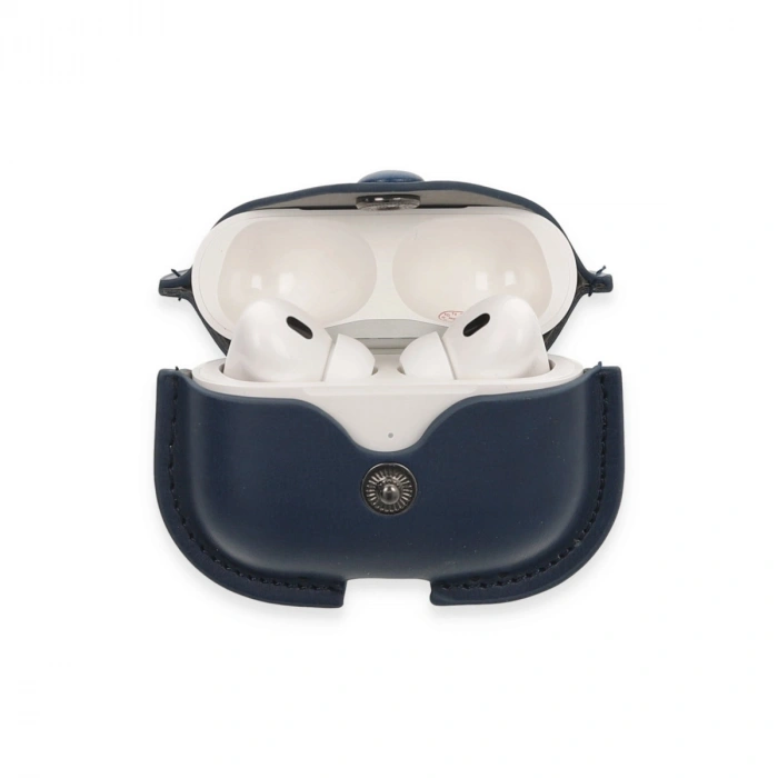 Airpods Pro 2 (2.nesil) Çanta Deri Kılıf - Lacivert