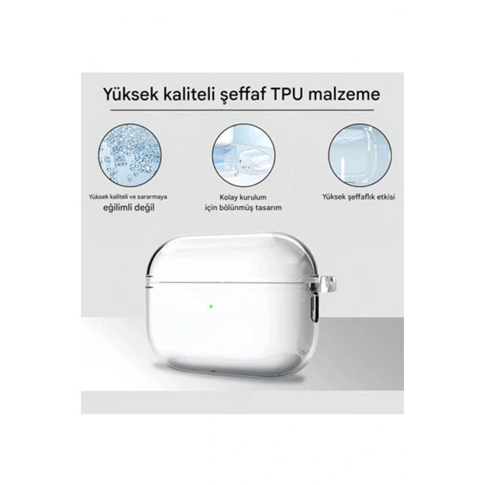 Airpods Pro 3. Nesil İle Uyumlu Şeffaf Cyrstal Clear Ultra Berrak Kılıf ( Kulaklık Değildir )