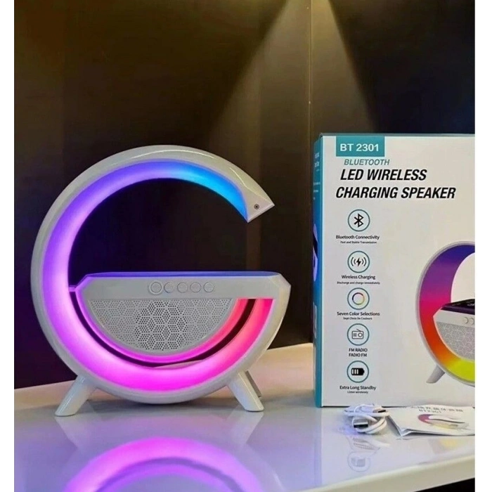 Akıllı Masa Lambası Hoparlör Led Işık & Kablosuz Şarj Alk2289