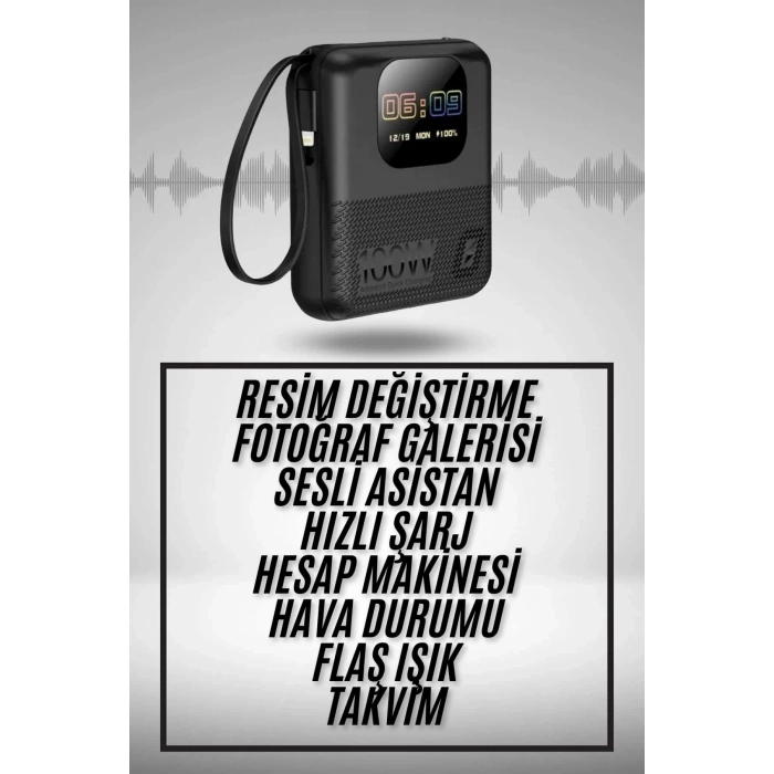 Akıllı Powerbank 10.000 Mah 4 Çıkışlı Taşınabilir Dijital Göstergeli