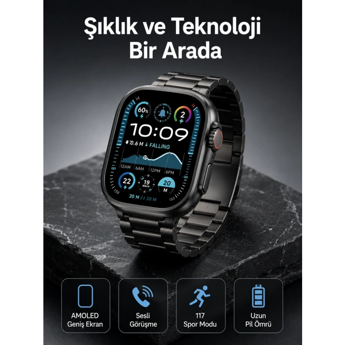 Akıllı Saat 3 Kordonlu Waterproof Adımsayar, Titreşim Ve Gps Özelliği