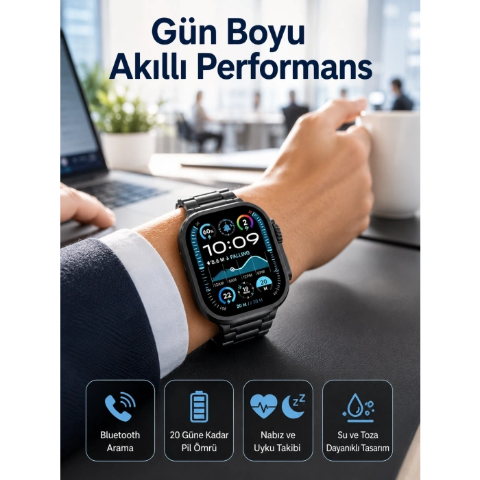 Akıllı Saat Arama Konuşma Gps Ve Nfc Özelliği 3 Kordonlu Amoled Ekran