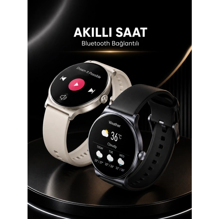 Akıllı Saat Sesli Görüşme Bluetooth Bağlantılı 3 Kordonlu