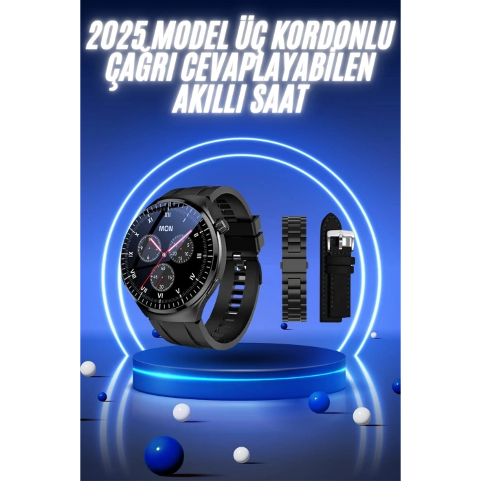 Akıllı Saat Yeni Nesil Üç Kordonlu Nabız Ölçer Çağrı Cevaplama