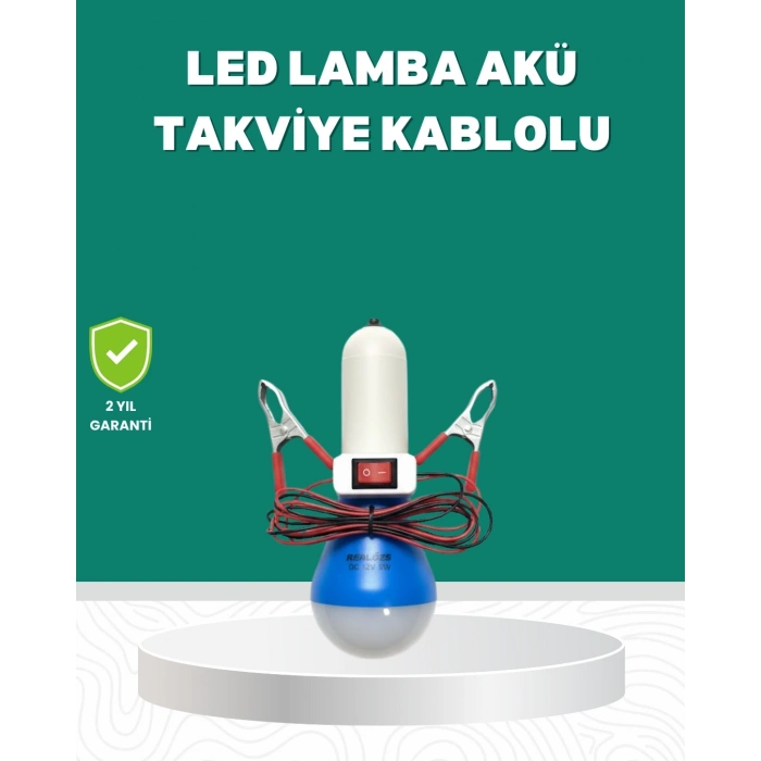 Aküden Çalışan 12v Led Ampul Taşınabilir Kullanım