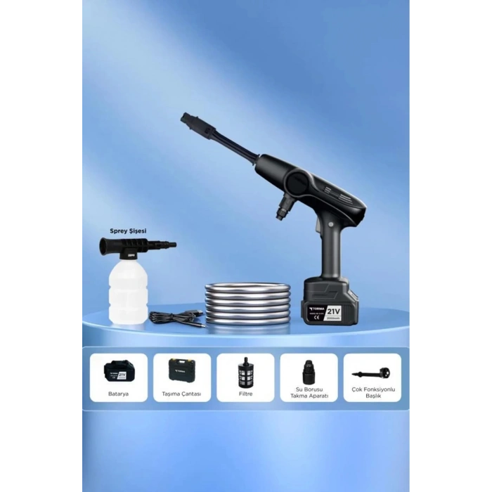 Akülü Şarjlı Yüksek Basınçlı Oto Araba Bahçe Yıkama,temizleme Su Sı