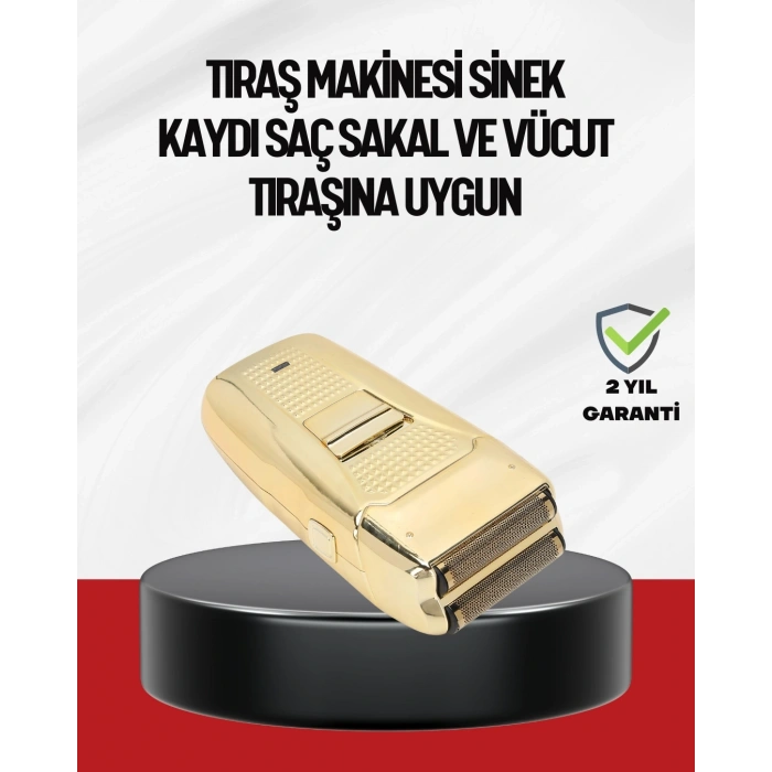 Altın Kaplama Kablolu Erkek Tıraş Makinesi Favori Atlı