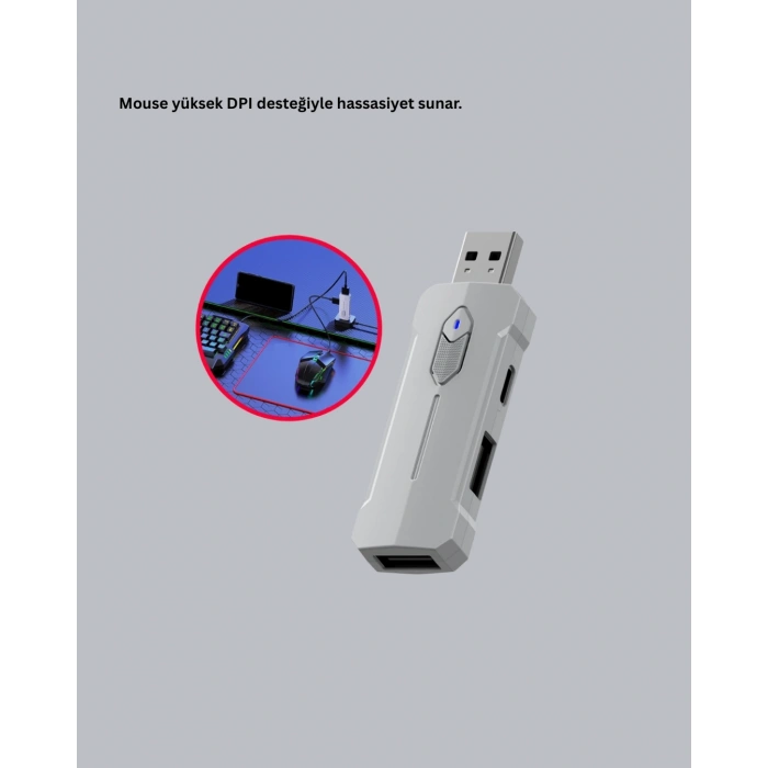 Android Uyumlu Mobil Oyun Kiti 5in1 Klavye Mouse Dönüştürücü Gecikmesiz Fps Set