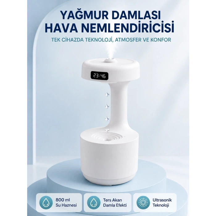 Anti Yerçekimi Su Damlası Hava Nemlendirici 800 Ml Ultrasonik Aroma Difüzör