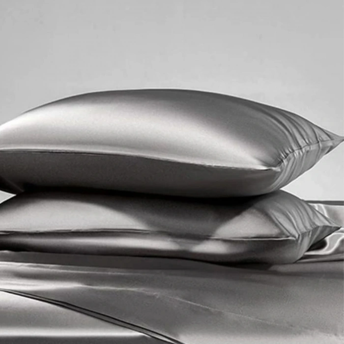 Antibakteriyel Terletmeyen İpek Saten Yastık Kılıfı 2li 50x70 Gri