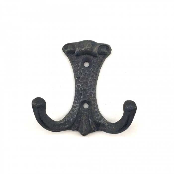 Antika Tarz Dekoratif Pirinç Anıt Çiftli Vestiyer Askı - 85x72 Mm, Oksit