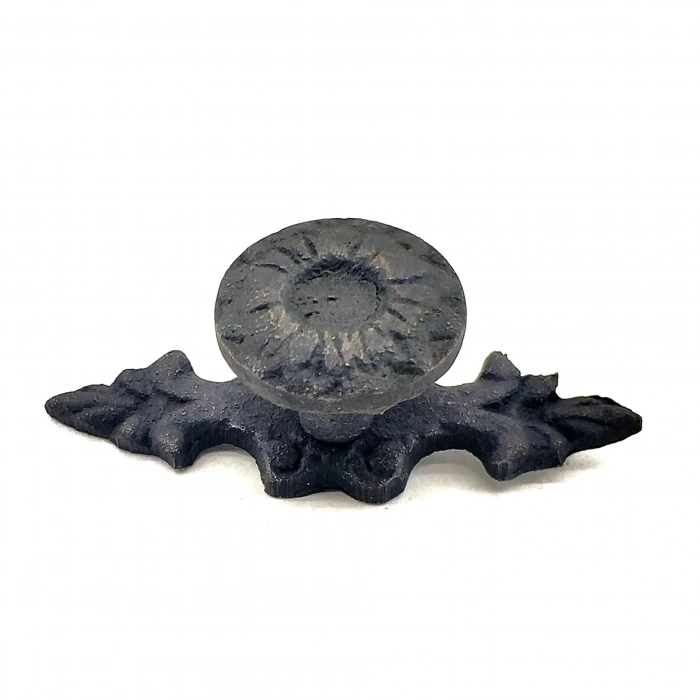 Antika Tarz Dekoratif Pirinç Çiçek Düğme - 20x53 Mm, Oksit