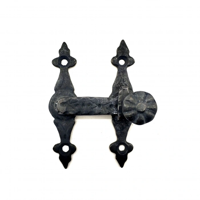 Antika Tarz Dekoratif Pirinç Kapı, Pencere Mandalı - 82x65 Mm, Oksit