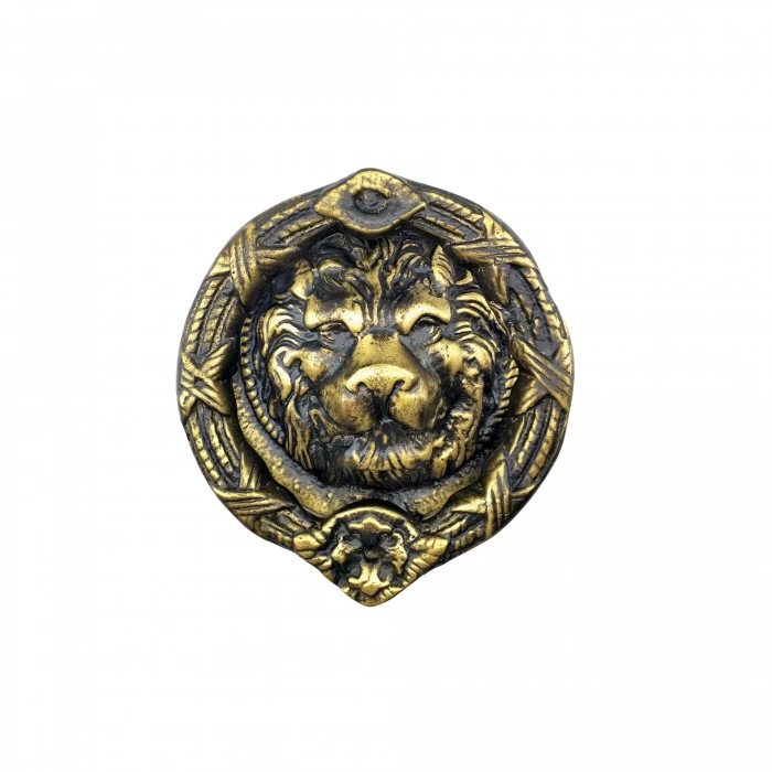 Antika Tarz Dekoratif Pirinç  Kapı Tokmağı, Taktak - 185 Mm, Antik