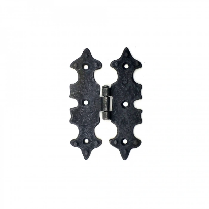 Antika Tarz Dekoratif Pirinç Lale Menteşe - 104x77 Mm, Oksit