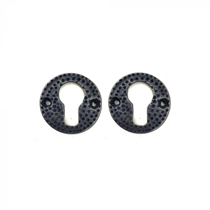 Antika Tarz Dekoratif Pirinç Oda Kilit Rozeti - 49mm, Oksit