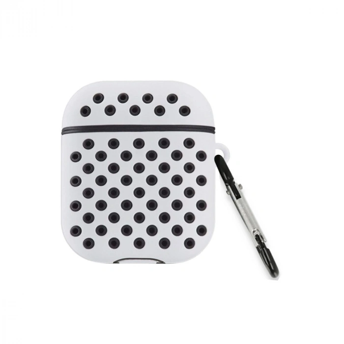 Apple Airpods 2 (2.nesil) Spor Delikli Kılıf - Gri-siyah