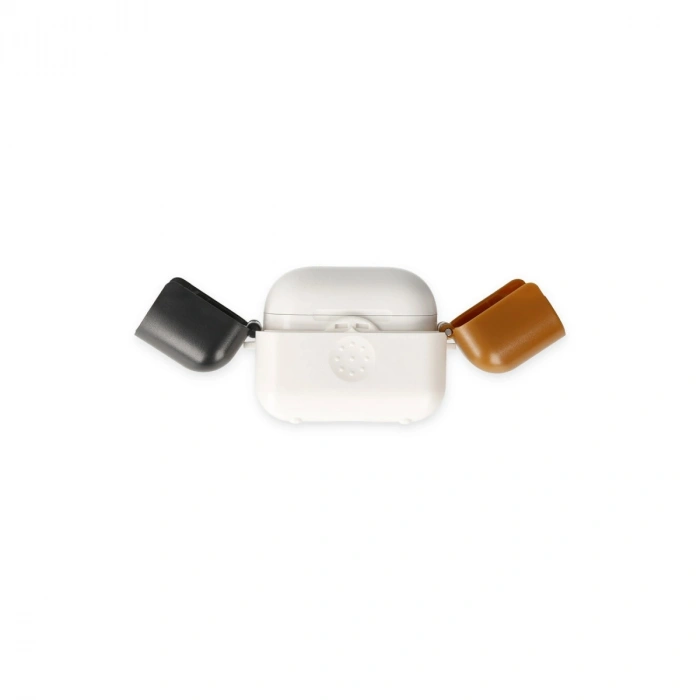 Apple Airpods 3 (3.nesil) Basmalı Kılıf - Beyaz-siyah-kahverengi
