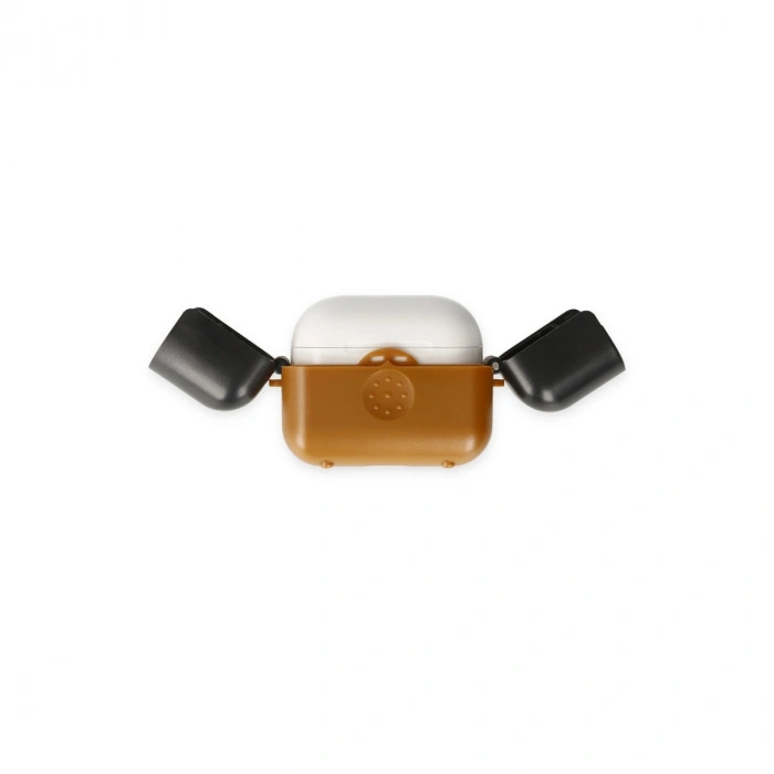 Apple Airpods 3 (3.nesil) Basmalı Kılıf - Kahverengi-siyah