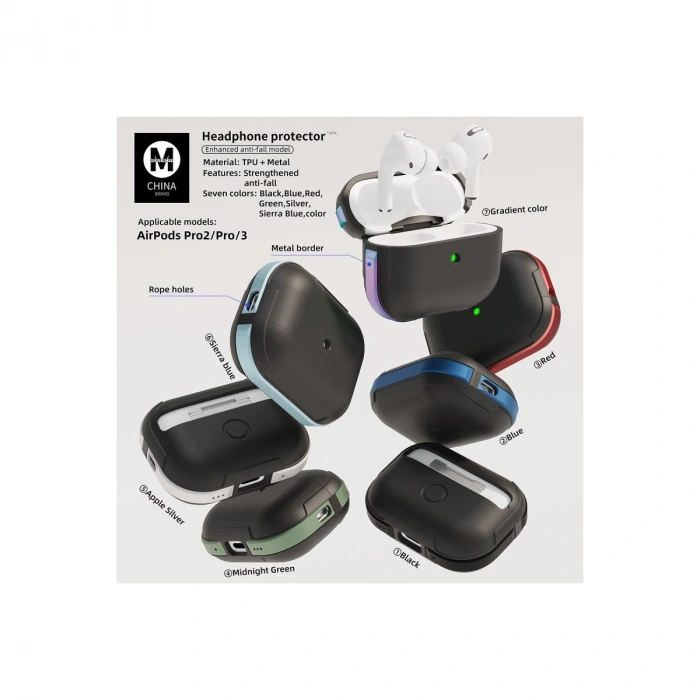 Apple Airpods 3 (3.nesil) Mo-a8 Armor Kılıf - Siyah