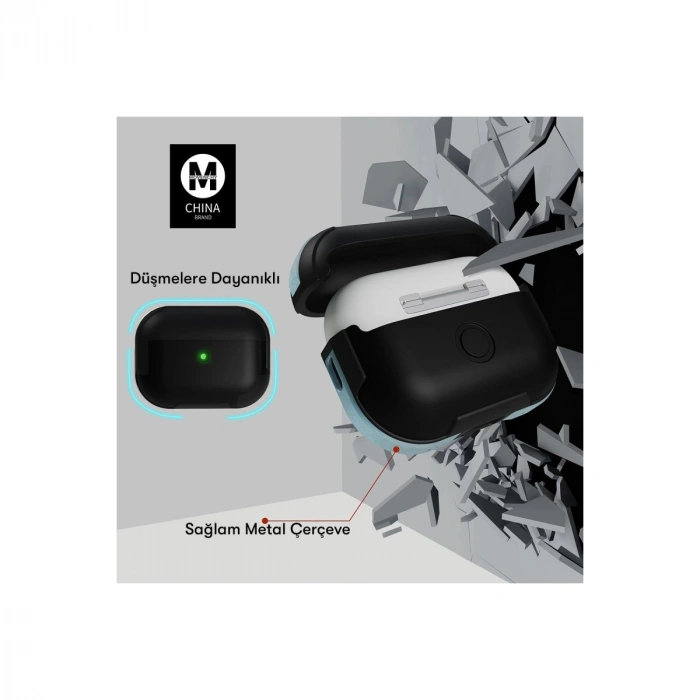 Apple Airpods Pro 2 (2.nesil) Mo-a8 Armor Kılıf - Sierra Blue