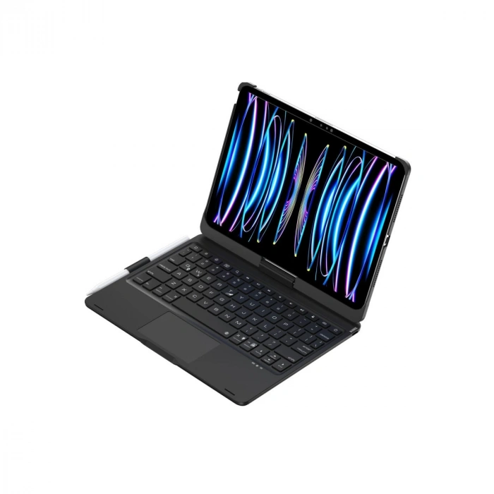 Apple İpad Pro 11 (2024) F11 Ats Kılıf Magic Dönen Klavyeli Tablet Kılıf - Siyah