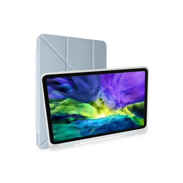 Apple İpad Pro 12.9 (2021) Kılıf Kalemlikli Mars Tablet Kılıfı - Mavi