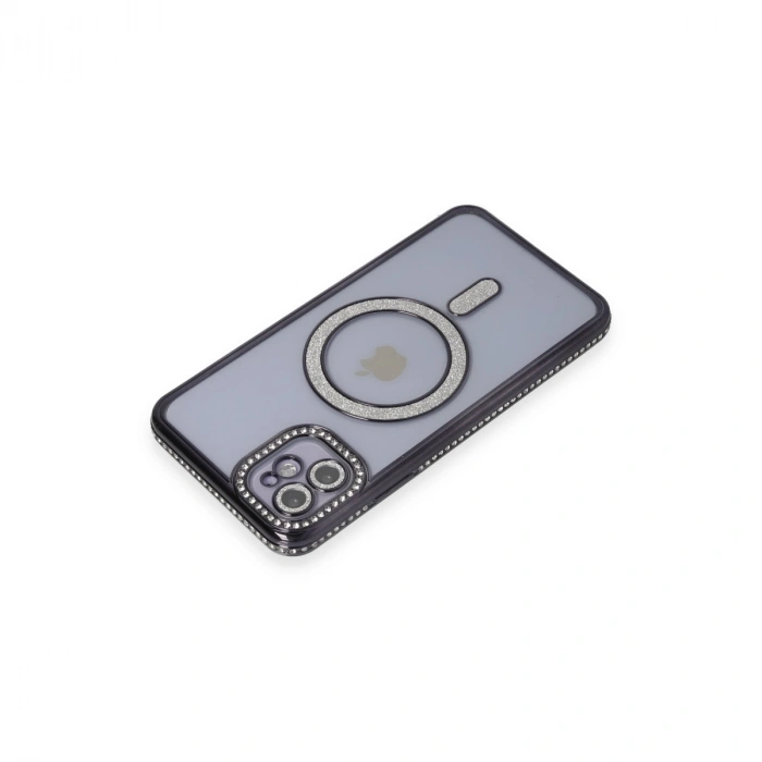 Apple İphone 11 Kılıf Joke Simli Magneticsafe Kılıf - Siyah