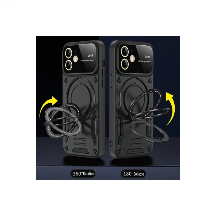 Apple İphone 11 Kılıf Joy Lens Standlı Kapak - Kırmızı