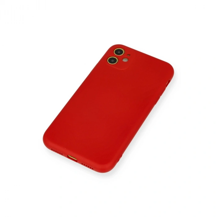 Apple İphone 11 Kılıf Nano İçi Kadife Silikon - Kırmızı