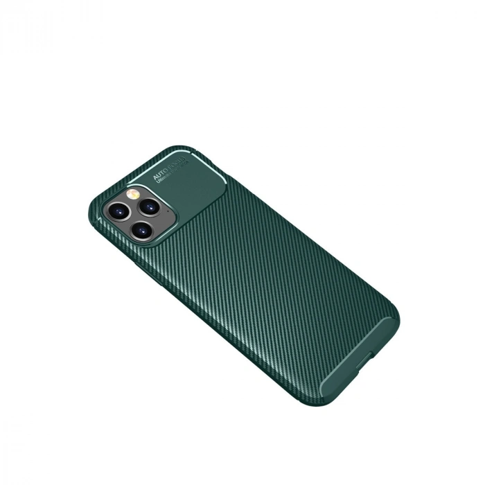 Apple İphone 11 Pro Kılıf Auto Focus Karbon Kapak - Yeşil