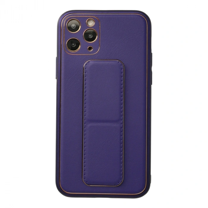 Apple İphone 11 Pro Kılıf Coco Deri Standlı Kapak - Mor