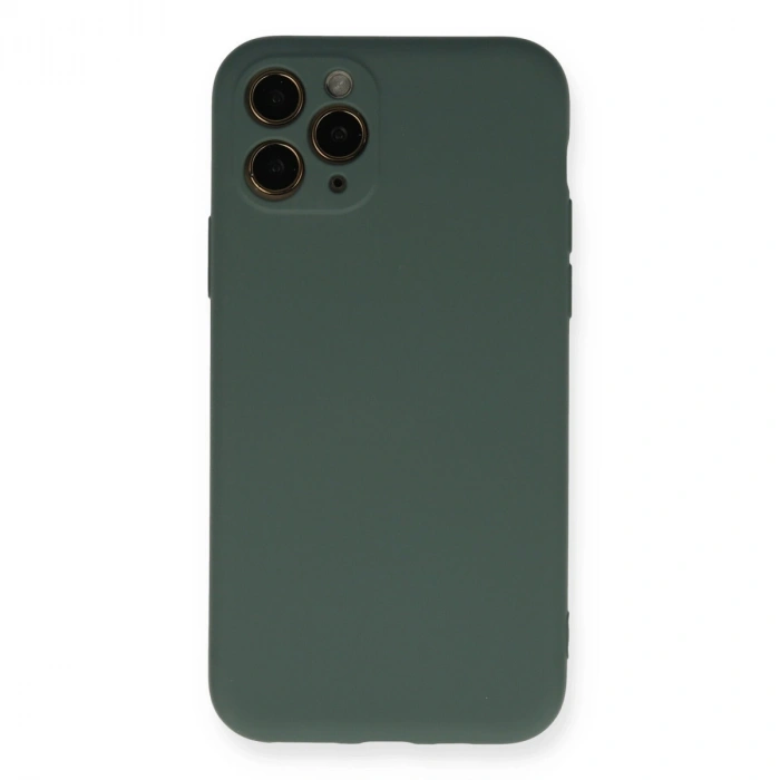 Apple İphone 11 Pro Kılıf Nano İçi Kadife Silikon - Koyu Yeşil