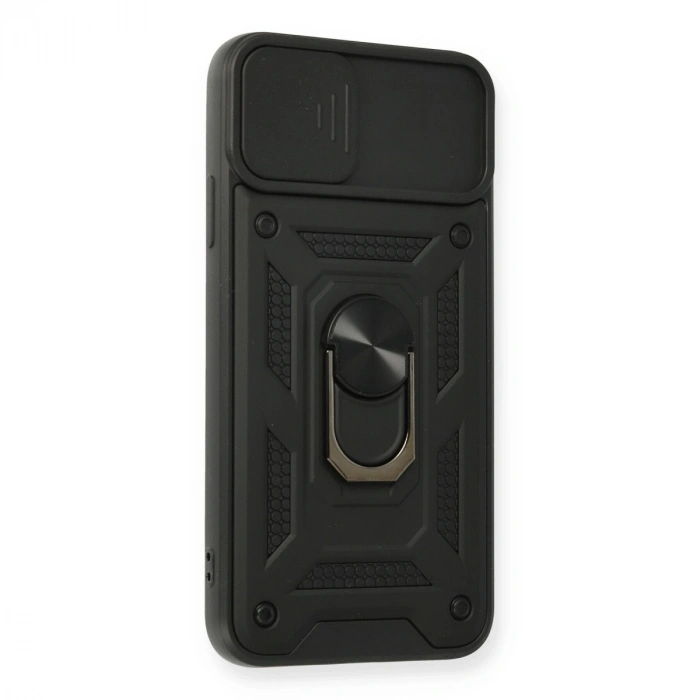 Apple İphone 11 Pro Kılıf Pars Lens Yüzüklü Silikon - Siyah