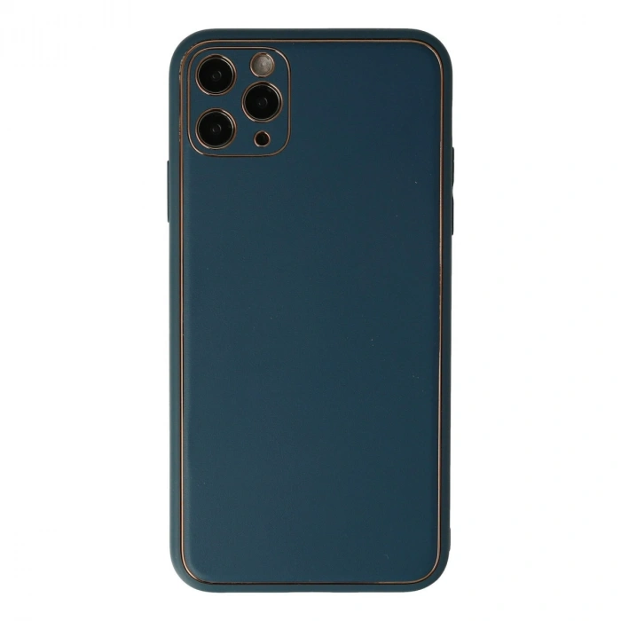 Apple İphone 11 Pro Max Kılıf Coco Deri Silikon Kapak - Mavi