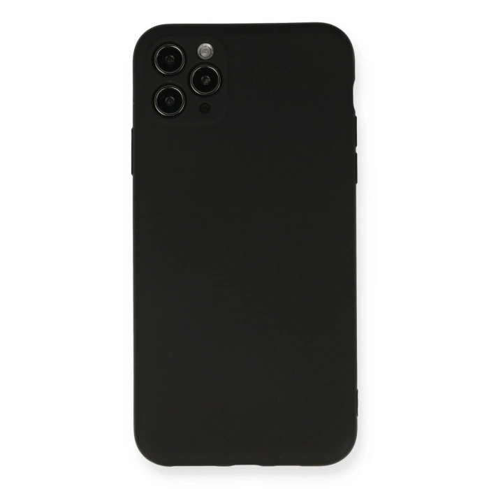 Apple İphone 11 Pro Max Kılıf Nano İçi Kadife Silikon - Siyah