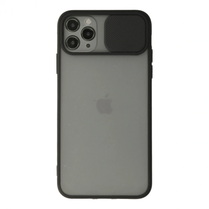 Apple İphone 11 Pro Max Kılıf Palm Buzlu Kamera Sürgülü Silikon - Siyah