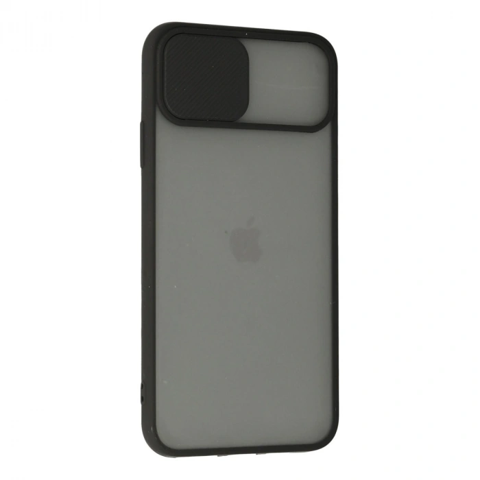 Apple İphone 11 Pro Max Kılıf Palm Buzlu Kamera Sürgülü Silikon - Siyah