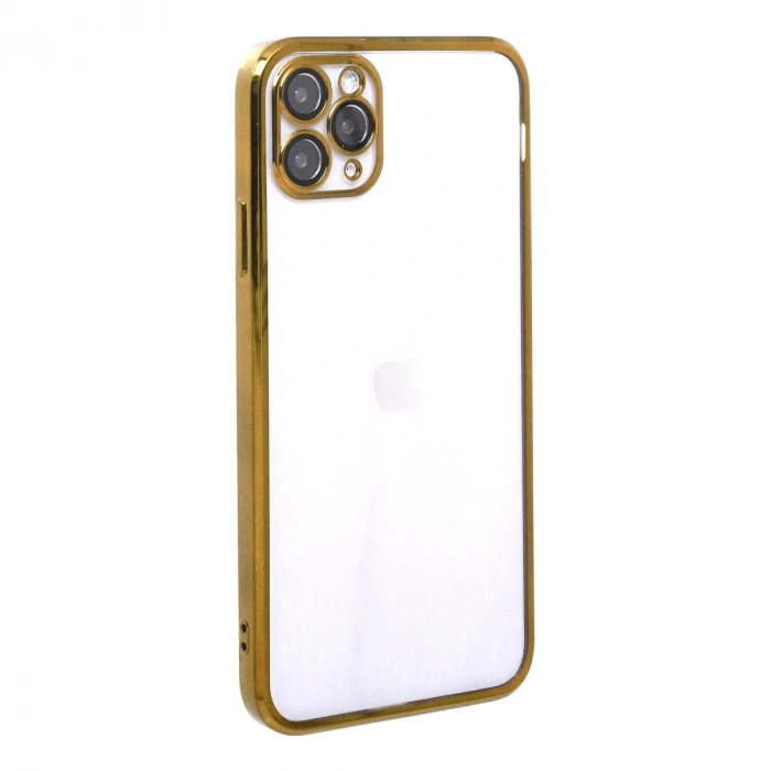 Apple İphone 11 Pro Max Kılıf Razer Lensli Silikon - Gold