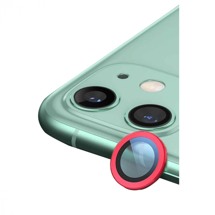 Apple İphone 11 Raze Metal Kamera Lens - Kırmızı