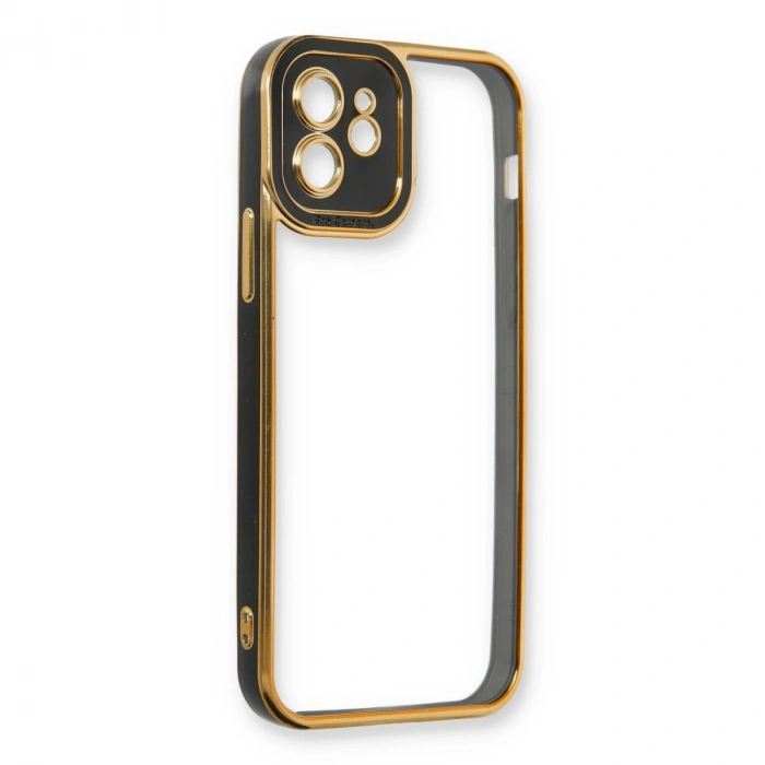 Apple İphone 12 Kılıf Liva Lens Silikon - Siyah