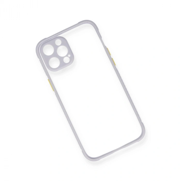 Apple İphone 12 Kılıf Miami Şeffaf Silikon - Lila
