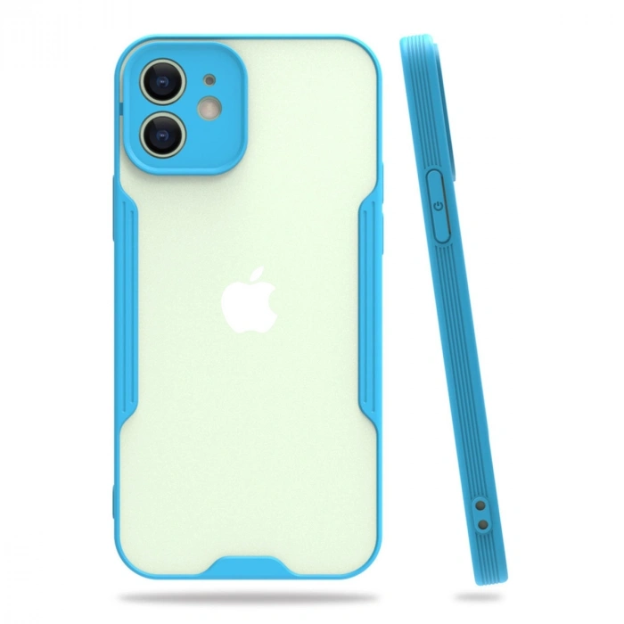 Apple İphone 12 Kılıf Platin Silikon - Mavi