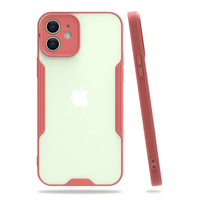 Apple İphone 12 Kılıf Platin Silikon - Pembe