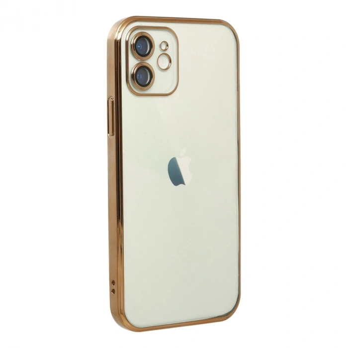 Apple İphone 12 Kılıf Razer Lensli Silikon - Gold