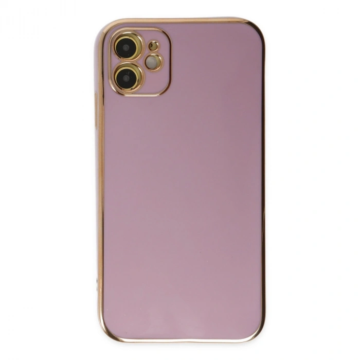 Apple İphone 12 Kılıf Volet Silikon - Mor