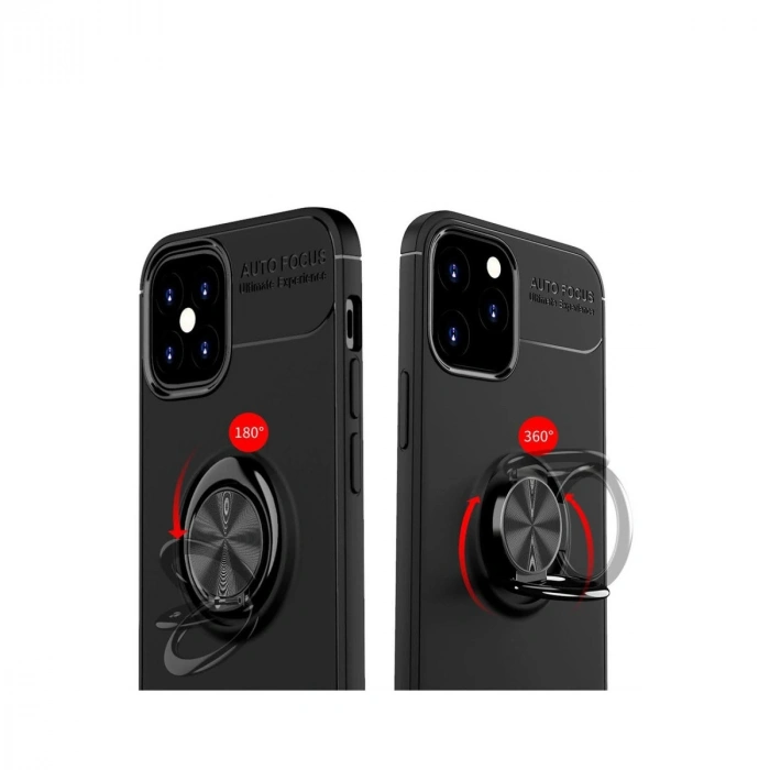 Apple İphone 12 Mini Kılıf Range Yüzüklü Silikon - Kırmızı