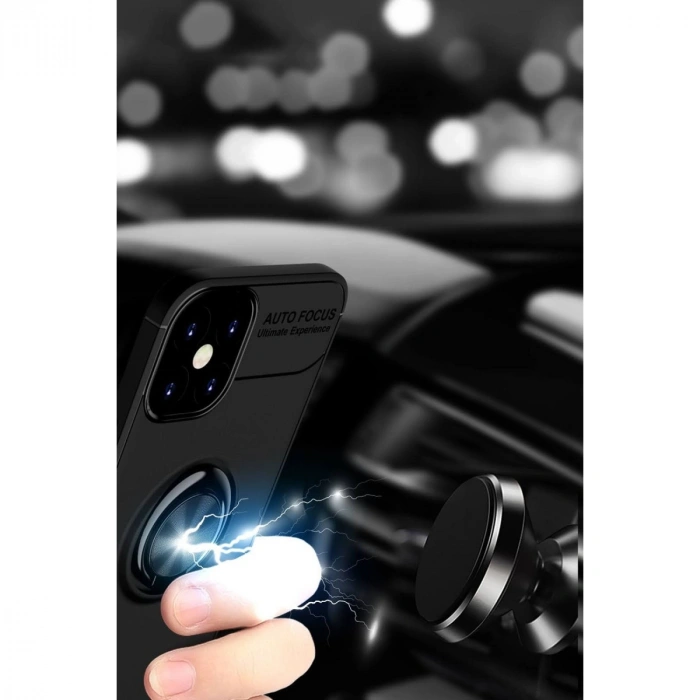 Apple İphone 12 Mini Kılıf Range Yüzüklü Silikon - Kırmızı